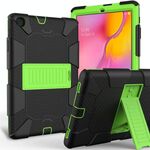 Custodia protettiva antiurto in silicone bicolore con supporto per Galaxy Tab A 10.1 (2019) / T510 (nero + verde)