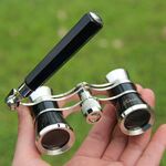 Metallo 3 x 25 Lady with Maniglia Chrome Double Cylinder Telescope (nero)