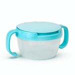 Ciotola per spuntini per bambini Ciotola per alimenti per bambini Piatti per alimenti per bambini Anti fuoriuscita 360 Ruota Piatto per alimenti solido per bambini Stoviglie per alimenti per bambini (Blu)