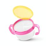 Ciotola per spuntini per bambini Ciotola per alimenti per bambini Piatti per alimenti per bambini Anti fuoriuscita 360 Ruota Piatto per alimenti solido per bambini Stoviglie per alimenti per bambini (rosa)