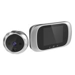 DD1 Campanello per fotocamera Cat Eye elettronico intelligente con schermo LCD da 2,8 pollici, supporto per visione notturna a infrarossi (argento)