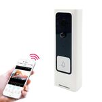 Campanello video WiFi M200B con pulsante quadrato intelligente, supporto rilevamento movimento a infrarossi e velocità adattiva, interfono bidirezionale e attivazione remota / PIR (bianco)