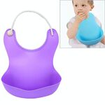 Grembiule avvolgibile in silicone impermeabile per neonati per bambini piccoli neonati che alimentano il pranzo (viola)