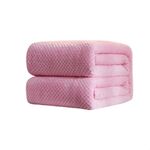 Coperta di flanella di ananas a rete tinta unita addensata Coperta di flanella in pile di corallo Aria condizionata Copridivano Lenzuola calde invernali Coperte di pelliccia sintetica di facile lavaggio, Dimensioni: 70x100cm (Rosa)
