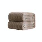 Coperta di flanella di ananas a rete tinta unita addensata Coperta di flanella in pile di corallo Aria condizionata Copridivano Lenzuola calde invernali Coperte di pelliccia sintetica facili da lavare, Dimensioni: 70x100cm (Kahki)