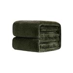 Coperta di flanella di ananas a rete tinta unita addensata Coperta di flanella in pile di corallo Aria condizionata Copridivano Lenzuola calde invernali Coperte di pelliccia sintetica facili da lavare, Dimensioni: 70x100cm (Verde militare)