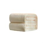 Coperta di flanella di ananas a rete tinta unita addensata Coperta in pile di corallo Aria condizionata Copridivano Lenzuola calde invernali Coperte in pelliccia sintetica facili da lavare, Dimensioni: 70x100cm (Beige)