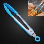 Cucina in silicone in insalata di cottura in acciaio inox manico in acciaio inox clip (blu)