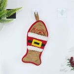 CX20223 Multifunzione a forma di pesce Calza natalizia Borsa regalo Coltello Forchetta Manica Decorazione pendente albero di Natale (Marrone)