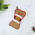 CX20223 Multifunzione a forma di osso Calzino di Natale Borsa regalo Coltello Forchetta Manica Decorazione pendente per albero di Natale (Marrone)