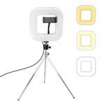 XWJ-D35B Luce quadrata a LED dimmerabile da 28 cm con staffa per telefono cellulare con luce di riempimento rossa per treppiede