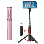 Supporto per cellulare con telecomando per selfie stick M18 (rosa)