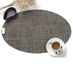 Tovaglietta per tavolo da pranzo di forma ovale in PVC Isolamento termico Tovagliette antiscivolo Tovagliette per stoviglie (marrone)