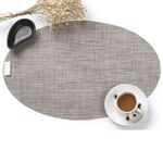 Tovaglietta per tavolo da pranzo di forma ovale in PVC Isolamento termico Tovagliette antiscivolo Tovagliette per stoviglie (lino)