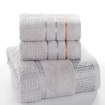 Set da bagno con asciugamani in cotone scozzese 3 pezzi (grigio scuro)