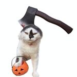2 pezzi Creativo Gatto cane Halloween Divertente Tidy Props Cappello con cappuccio con fascia, Taglia: M (Ascia)