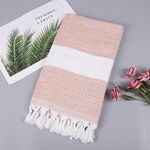 Asciugamano da bagno in cotone a righe con nappe da viaggio sottile da campeggio, sauna, spiaggia, palestra, coperta da piscina, assorbente facile da pulire (colore peruviano)