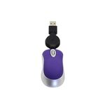 Mini computer mouse cavo USB retrattile ottico ergonomico 1600 DPI piccoli mouse portatili per laptop (viola)