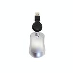 Mini computer mouse cavo USB retrattile ottico ergonomico 1600 DPI piccoli mouse portatili per laptop (argento)