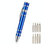 Set di cacciaviti mini penna multifunzione in alluminio 8 in 1 (blu)