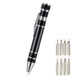 Set di cacciaviti per mini penna multifunzione in alluminio 8 in 1 (nero)