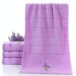 Asciugamani per il viso in puro cotone a righe addensate con motivo lavanda Asciugamani assorbenti per il viso (viola)
