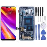 Schermo LCD originale per LG G7 ThinQ / G710 G710EM G710PM G710VMP Digitizer Assemblaggio completo con cornice (Argento)