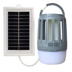 Solar Power Mosquito Killer Outdoor Hanging Camping Anti-insect Killer, colore: grigio + pannello solare