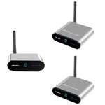 Measy AV220-2 Trasmettitore audio / video wireless 2,4 GHz + 2 ricevitori con funzione di trasmissione IR, distanza di trasmissione: 200 m