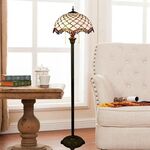 Lampada da terra moderna mediterranea in vetro a mosaico, soggiorno, sala da pranzo, camera da letto, luce decorativa (spina europea)