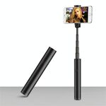 Mini telefono senza fili Bluetooth Selfie Stick in alluminio Selfie Stick da viaggio artefatto (nero)