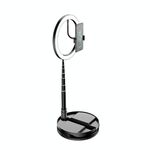 Luce di riempimento professionale portatile pieghevole a livello di studio Staffa per telefono cellulare Anello luminoso a LED (nero)
