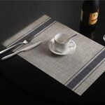 2 pezzi Tovagliette in PVC durevole Tovaglietta per tazza da caffè Tovagliette antiscivolo intrecciate, dimensioni: 30x45 cm (blu)