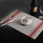 2 pezzi Tovagliette in PVC durevole Tovagliette per tazza da caffè intrecciate, dimensioni: 30x45 cm (rosso)
