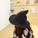 Cappello di lana a tesa larga del mago di Halloween Personality Wizard Steeple (nero)