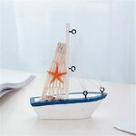 Decorazione del modello di barca in tela di legno vintage Decorazione della stanza domestica (barca bianca)