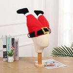 Decorazione per cappellino in peluche con pantaloni da gamba di Babbo Natale