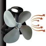 YL 105 4 lama di alluminio di calore alimentata Camino Stufa Fan