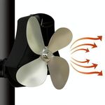 YL 105 4 lama di alluminio di calore alimentata Camino Stufa Fan