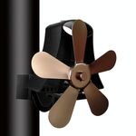 YL-106 Ventilatore per stufa camino ad alta temperatura in alluminio ad alta temperatura a 5 pale (bronzo)