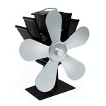 YL602 Ventola per stufa camino ad alta temperatura in metallo ad alta temperatura a 5 pale (argento)