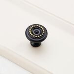 6071 Maniglia per armadio Gradevin per cassetto antico in ottone nero a foro singolo