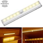 0,8 W 10 LED Luce bianca calda Schermo stretto Luce sensore del corpo umano intelligente LED Luce dell'armadio del corridoio, versione di ricarica USB