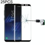 25 PCS per Galaxy S8 Plus / G9550 0,3 mm 9H Durezza superficiale Protezione schermo in vetro temperato a schermo intero curvo 3D (nero)