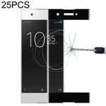 25 PCS per Sony Xperia XA1 0,33 mm 9H Durezza superficiale Protezione schermo in vetro temperato a schermo intero curvo 3D (nero)