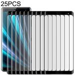 25 PCS per Sony Xperia XZ3 0,3 mm 9H Durezza superficiale Pellicola in vetro temperato a schermo intero con bordo curvo 3D (nero)