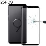 25 PCS per Galaxy S9 0,33 mm 9H Durezza superficiale Bordo curvo 3D Anti-graffio Schermo intero Pellicola protettiva in vetro completamente adesiva HD (nero)