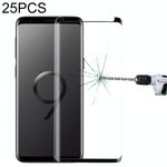 25 PCS per Galaxy S9 Plus Pellicola in vetro temperato curvo con schermo amichevole (nero)