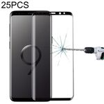 25 PCS per Galaxy S9 9H Durezza superficiale 3D Bordo curvo Anti-graffio Schermo intero Proteggi schermo in vetro temperato HD (nero)
