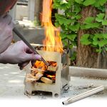 2 PCS Outdoor Camping Fire Tool Ventilatore in acciaio inox Picnic Barbeque Barbecue Strumento Retrattile Blow Torch, Specifica: 5 sezioni